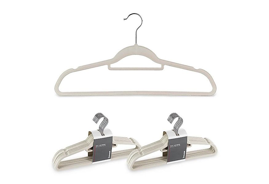 bomoe Kleiderbügel Ivar, (20-tlg), Samt Bügel Grau günstig online kaufen