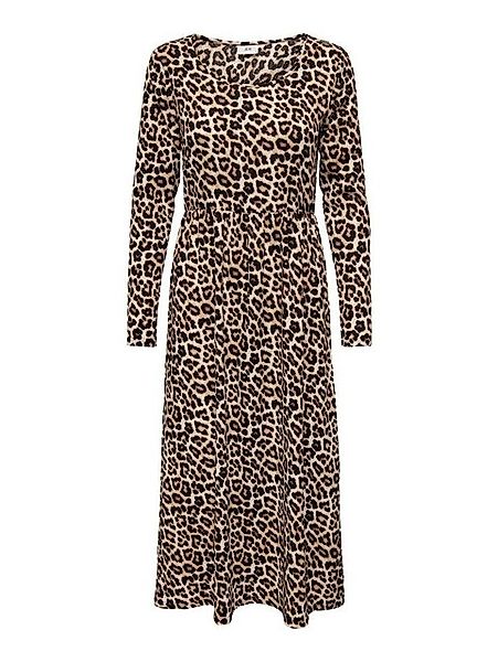 JACQUELINE de YONG Shirtkleid Langes Langarm Kleid Animal Print Midi Dress günstig online kaufen