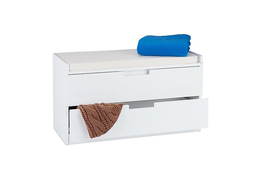 relaxdays Sitztruhe Sitzkommode mit 2 Schubladen günstig online kaufen