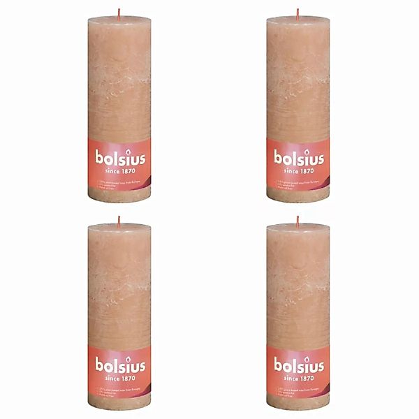 Bolsius Rustikale Stumpenkerzen Shine 4 Stk. 190x68 Mm Nebelrosa günstig online kaufen
