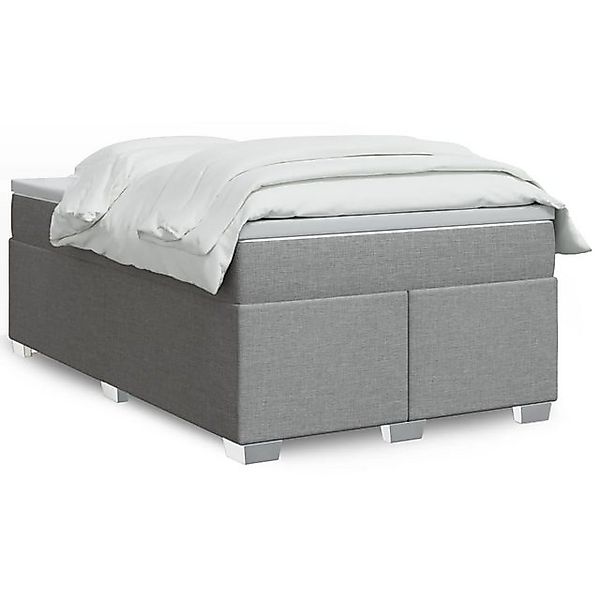 vidaXL Boxspringbett, Boxspringbett mit Matratze Hellgrau 120x190 cm Stoff günstig online kaufen