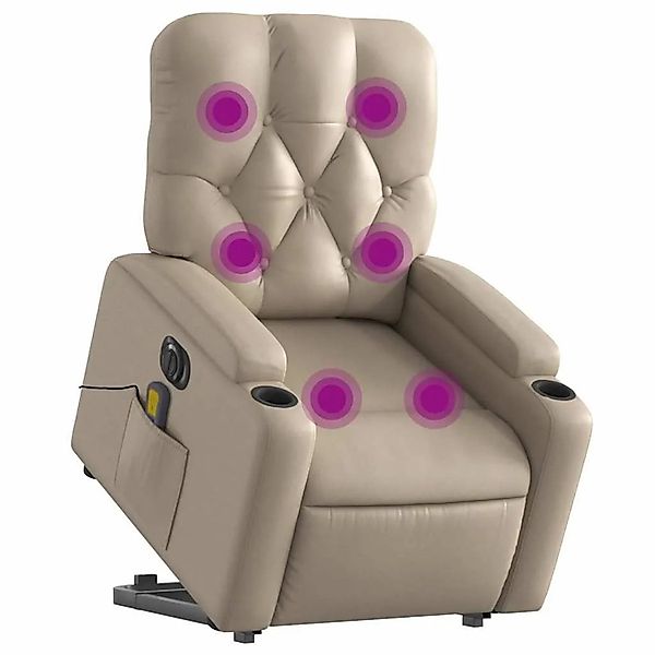vidaXL Massagesessel mit Aufstehhilfe Elektrisch Cappuccino Kunstleder 3204 günstig online kaufen
