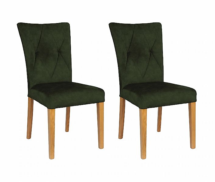 Home affaire 4-Fußstuhl "Diamond" (Set) 2 Stk. Samtvelours Sitz und Ruecken günstig online kaufen