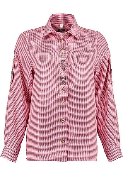 OS Trachten Trachtenbluse Foruka Haifischkragen und Krempelärmel günstig online kaufen