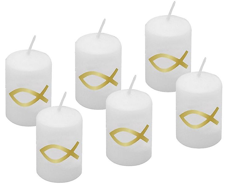 ZauberDeko Stumpenkerze 6 Votivkerze 60x40mm Gold günstig online kaufen