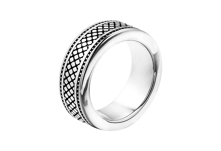 meditoys Fingerring Herren-Edelstahlring · schwarzem Muster · Breite: 9,0 m günstig online kaufen