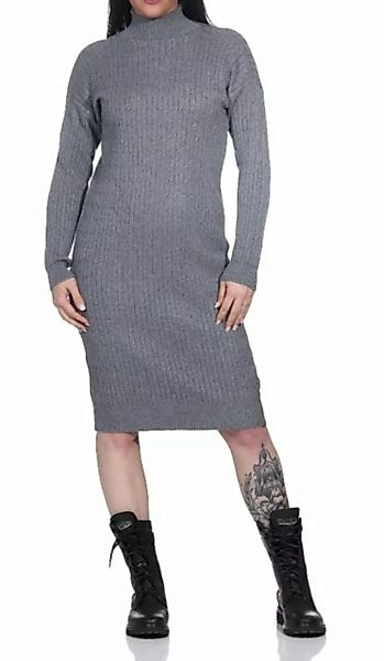 Mississhop Partykleid Strickkleid mit Zopfmuster gestricktes Kleid 360 günstig online kaufen