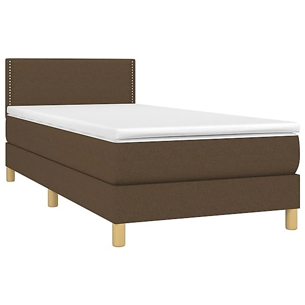 vidaXL Boxspringbett mit Matratze & LED Dunkelbraun 80x200 cm Stoff 3133592 günstig online kaufen