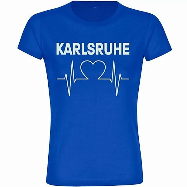 multifanshop T-Shirt Damen Karlsruhe - Herzschlag - Frauen günstig online kaufen