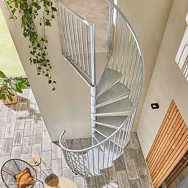 Treppen Intercon Außentreppe Modena Wendeltreppe Zink Stahltreppe Mit 13 St günstig online kaufen
