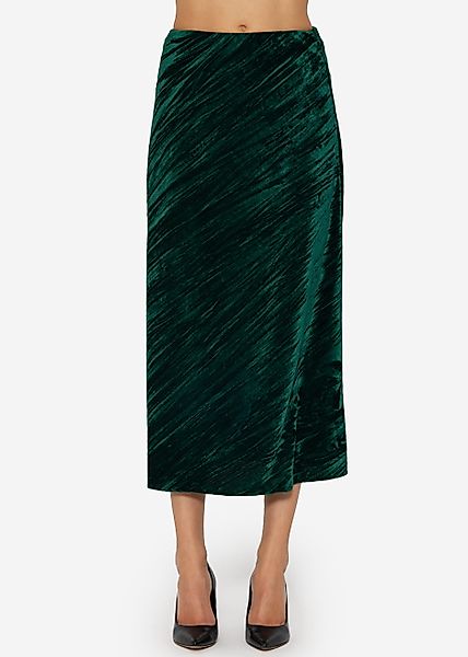 SASSYCLASSY Midirock Schlichter, eleganter Midi Samtrock günstig online kaufen