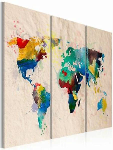 artgeist Wandbild Die Welt der Farben - Triptychon creme Gr. 60 x 40 günstig online kaufen