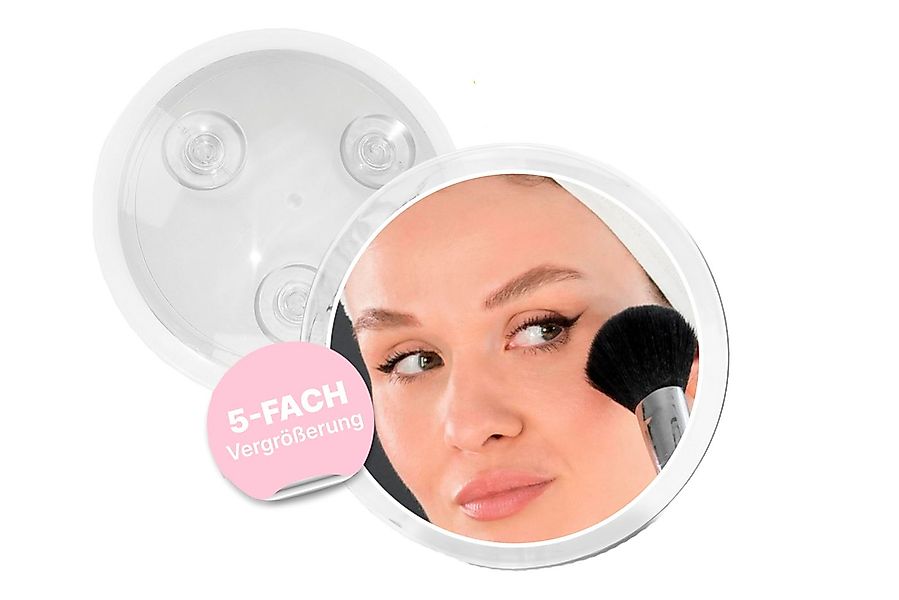 Fantasia Beauty Badspiegel Spiegel mit 3 Saugnäpfen, Kunststoff, 5-fach-Ver günstig online kaufen