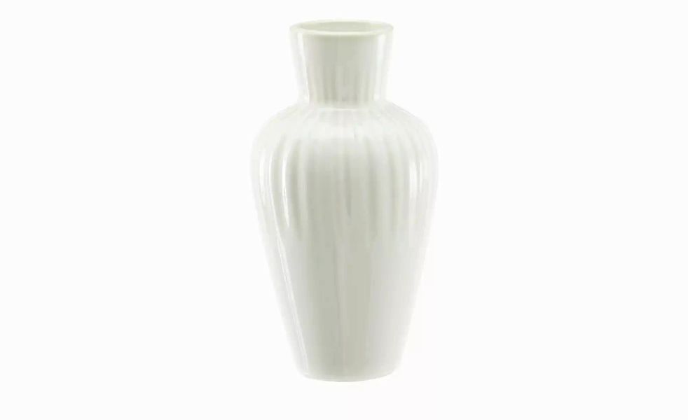 HOME STORY Vase   ¦ weiß ¦ Porzellan ¦ Maße (cm): H: 13  Ø: 7 Accessoires > günstig online kaufen