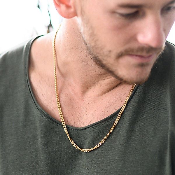 Materia Goldkette Herren breit 4mm Panzerkette günstig online kaufen