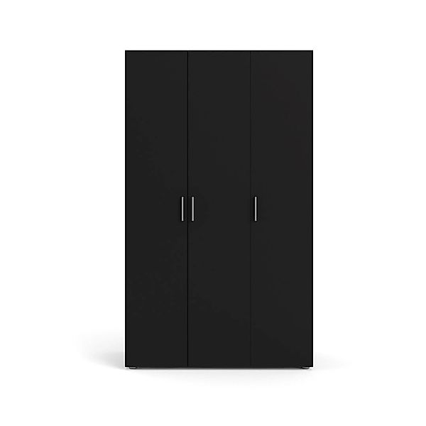 ebuy24 Petra Kleiderschrank mit 3 Türen Mattschwarz günstig online kaufen