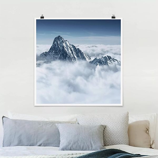 Poster Natur & Landschaft - Quadrat Die Alpen über den Wolken günstig online kaufen