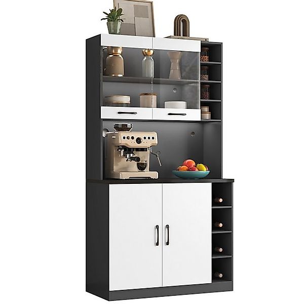 MODFU Hochschrank aus Holz (Küchen-Highboard, Küchenschrank, Buffet, 1-St., günstig online kaufen