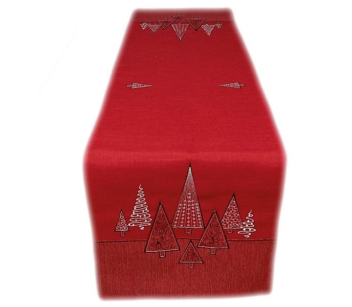 texpot Tischdecke Tischläufer Stickerei Tannenbäume Winter Weihnachten Deko günstig online kaufen
