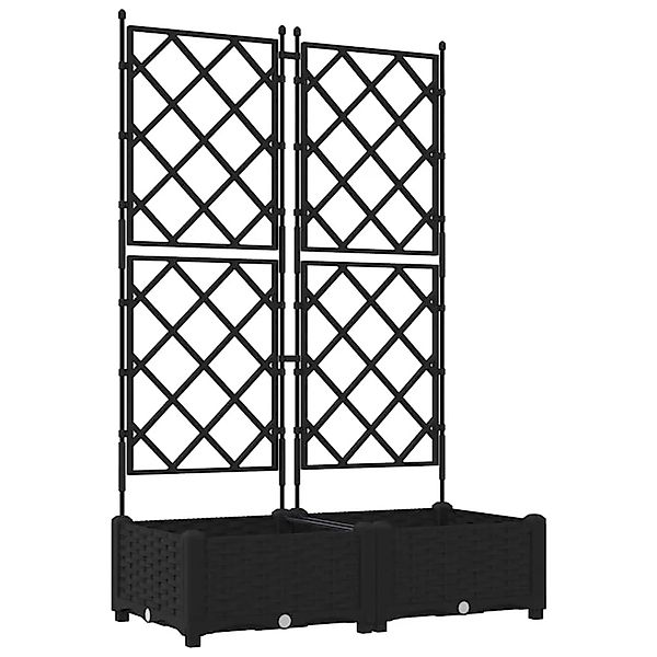 vidaXL Garten-Pflanzgefäß 2 Stk Schwarz 80 x 40 x 125,5 cm Stahl 42002837 günstig online kaufen