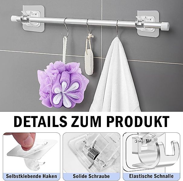 BlingBin Gardinenstangenhalter 10 Stück Selbstklebende Gardinenhaken günstig online kaufen