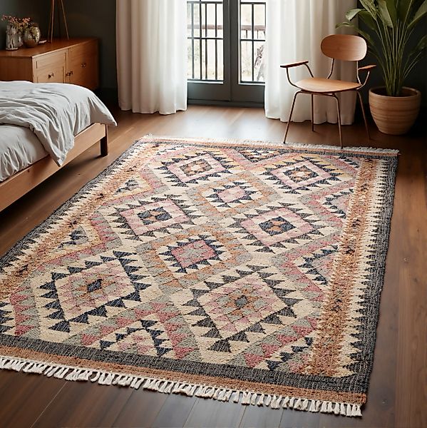 ELLE DECORATION Teppich "Kelim Parsa" rechteckig 3 mm Höhe Jute, Baumwolle, günstig online kaufen