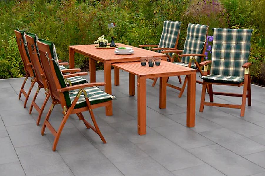 MERXX Garten-Essgruppe »Comodoro« Set, 13 Stk. tlg. 6 Klappsessel, 5-fach v günstig online kaufen