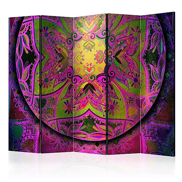 5-teiliges Paravent - Mandala: Pink Expression Ii [room Dividers] günstig online kaufen