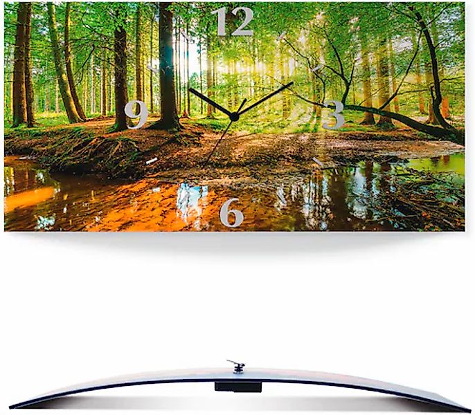 Artland Wanduhr »Wald mit Bach« 3D Optik gebogen, mit Quarz- oder Funkuhrwe günstig online kaufen