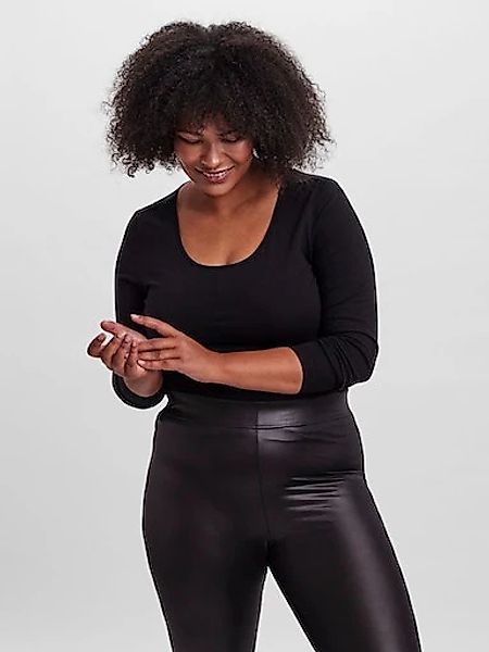 Vero Moda Curve Langarmshirt "VMPAXI LS SOFT U-NECK - S NOOS CURVE" in Basi günstig online kaufen
