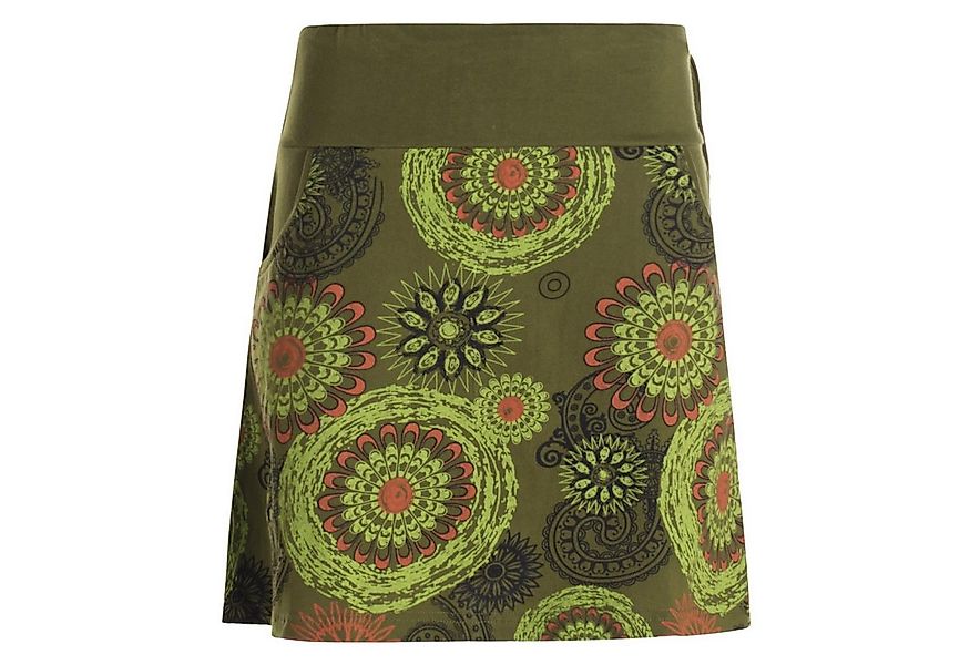 Vishes Minirock Kurzer Damen Baumwoll-Rock Taschen-Rock Mini-Röcke Mandalas günstig online kaufen