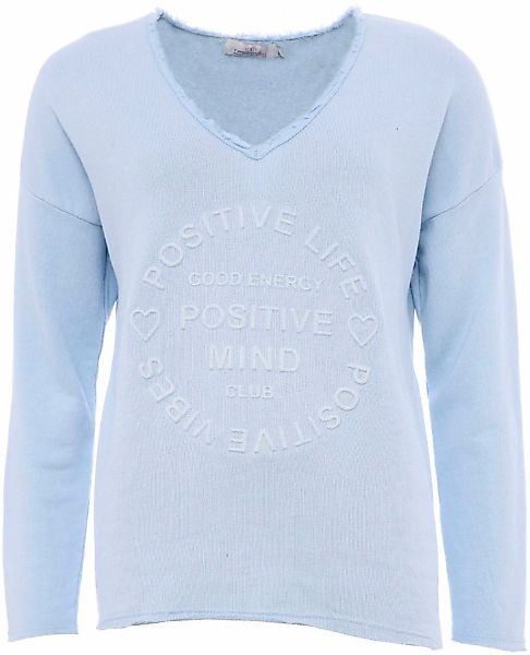 Zwillingsherz Sweatshirt ""Positive Mind"", Mit V-Ausschnitt im Used Look u günstig online kaufen