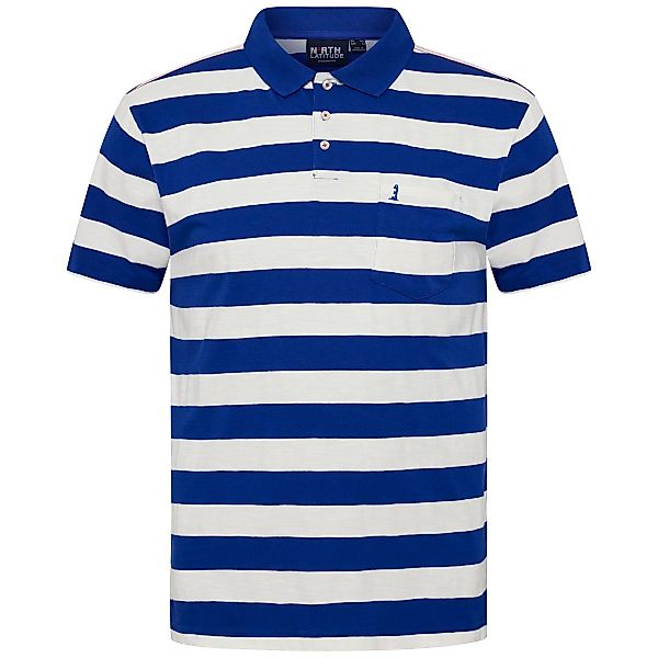 North Poloshirt mit Allover-Muster Farbe blau Größe: 4XL günstig online kaufen