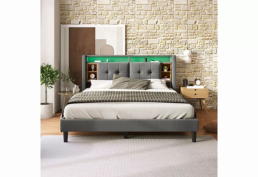 BlingBin Polsterbett Bett (Doppelbett mit LED-Beleuchtung, 140×200CM), aufl günstig online kaufen