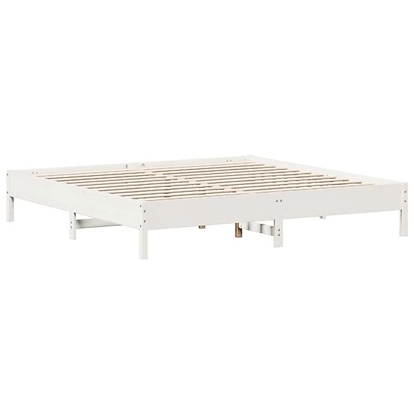 vidaXL Massivholzbett ohne Matratze Weiß 180x200 cm Kiefernholz 842687 günstig online kaufen