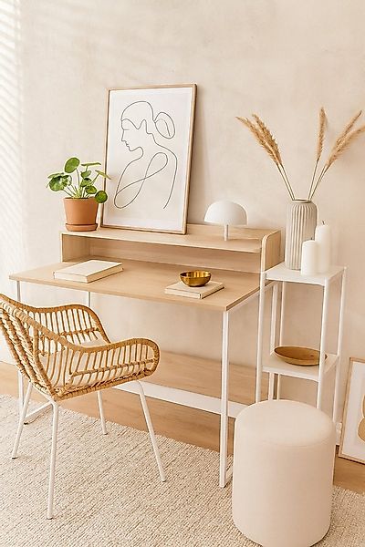 moebel-direkt-online Schreibtisch Moderner Schreibtisch mit Aufsatzregal in günstig online kaufen