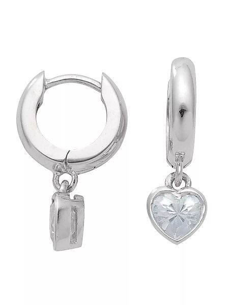 Adelia´s Paar Ohrhänger "925 Silber Ohrringe Creolen Herz Ø 11,8 mm", mit Z günstig online kaufen
