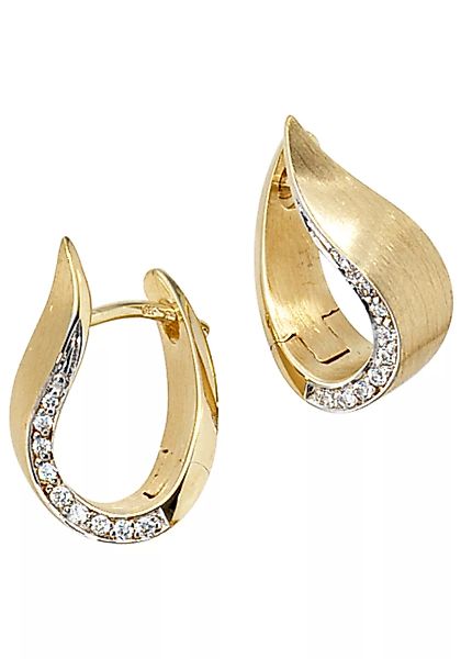 JOBO Paar Creolen, 585 Gold bicolor mit 18 Diamanten günstig online kaufen