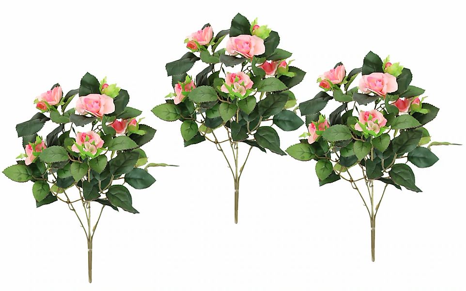 I.GE.A. Kunstblume "Künstlicher Rosenbusch", Kunstrose Blume Strauß Bouquet günstig online kaufen