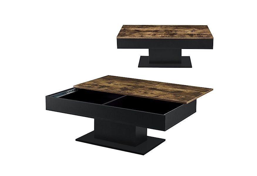 en.casa Couchtisch, »Lünen« mit aufziehbarer Tischplatte 40x110x60 cm Holzo günstig online kaufen