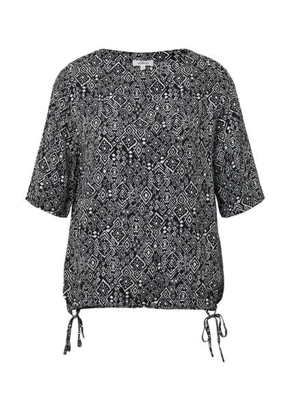 s.Oliver Kurzarmbluse Bluse Gemusterte Shirt-Bluse mit günstig online kaufen