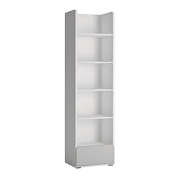 Lomadox Regal FLINT-129, weiß, grau, Bücherregal, günstig online kaufen