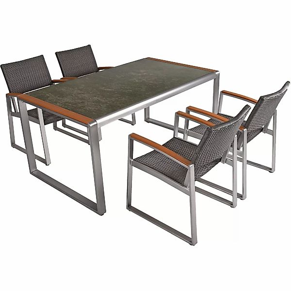Garden Pleasure Gartenmöbel-Set Set-02 Averna 5-teilig Grau günstig online kaufen