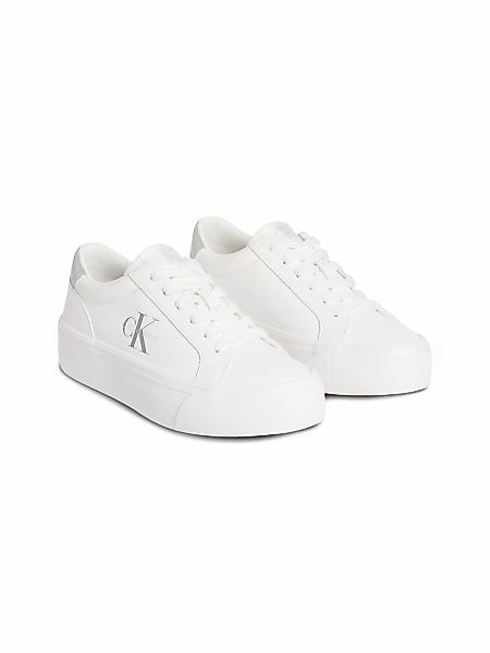 Calvin Klein Jeans Plateausneaker "VULC FLATF LTH SILVER LOGO TAG", Halbsch günstig online kaufen