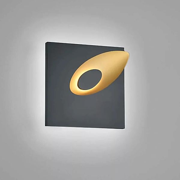 LED Wandleuchte Tail in Schwarz und Gold 10W 530lm günstig online kaufen
