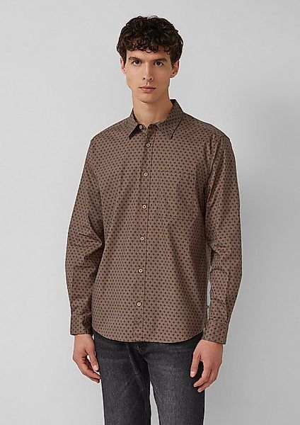 s.Oliver Langarmhemd Hemd Regular Fit: Hemd mit Allover-Print und Brusttasc günstig online kaufen