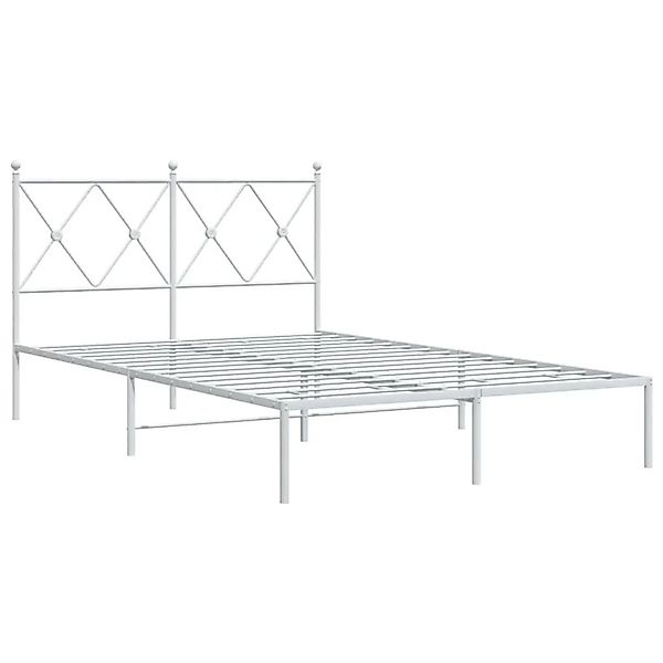 vidaXL Bettgestell mit Kopfteil Metall Weiß 120x200 cm 376549 günstig online kaufen