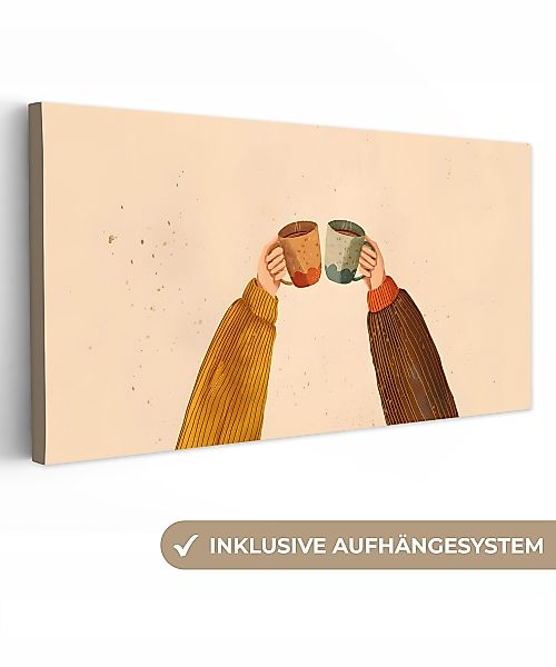 OneMillionCanvasses® Leinwandbild Panorama Illustration - Becher günstig online kaufen