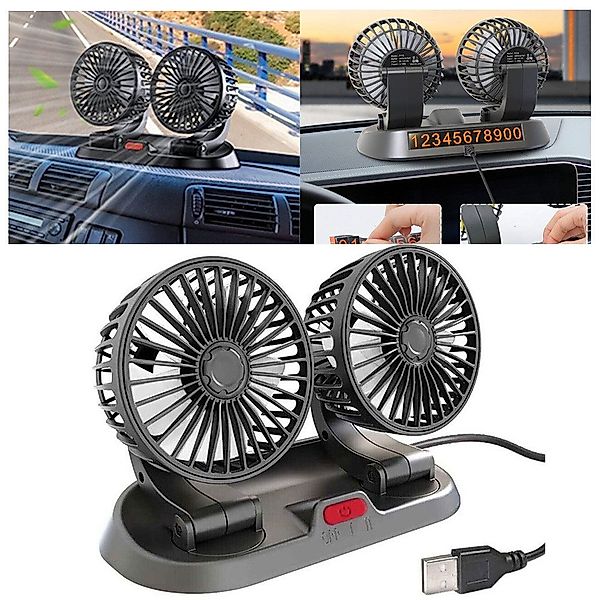 QUBEBU Tischventilator Kfz-Doppel-Ventilator für 5-V-Anschluss, klappbaren, günstig online kaufen