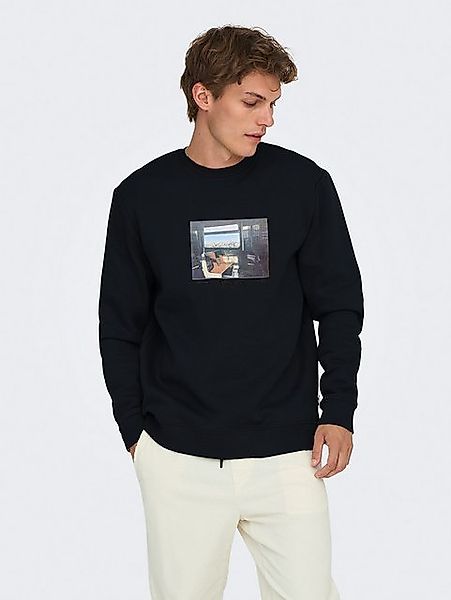 ONLY & SONS Sweatshirt mit Print Rundhals langarmig lässig ONSROBERT REG PH günstig online kaufen